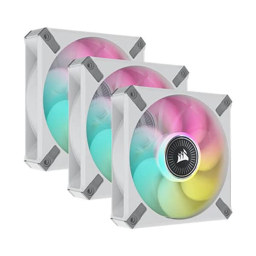 Corsair iCUE ML120 RGB Elite Premium 120mm PWM Magnetic Levitation Triple Fan Kit (White)